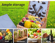 2 Person Picnic Basket Willow Baskets Set Insulated Outdoor Blanket StorageGift