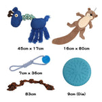Pawz Dog Chew Toys Squeaky Puppy Pet Rope Plush Toy Teething 5 styles