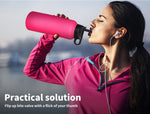 Water Bottle Stainless Steel Vacuum Cup BPA Free  Sport Cycling 1.2L Pink