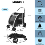 Pawz Pet Stroller Dog Cat Pram Travel Carrier Foldable Pushchair Outdoor Large