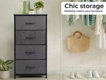 Levede Storage Cabinet Tower Chest of Drawers Dresser Tallboy 4 Drawer Bedside