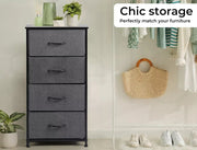 Levede Storage Cabinet Tower Chest of Drawers Dresser Tallboy 4 Drawer Bedside