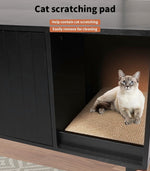 Pawz Enclosed Cat Litter Cabinet Box Kitty Toilet Tray Pet House Table Black