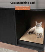Pawz Enclosed Cat Litter Cabinet Box Kitty Toilet Tray Pet House Table Black