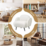 Levede Armchair Boucle Sherpa Couch Lounge Chair  Fleece Single Sofa 25cm Padded