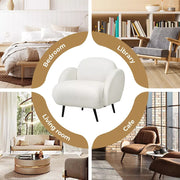 Levede Armchair Boucle Sherpa Couch Lounge Chair  Fleece Single Sofa 25cm Padded