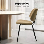 Levede 4x Dining Chairs Vintage Retro Soft Corduroy Kitchen Padded Seat Khaki