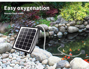 Lambu Solar Oxygenator Air Pump Powered Pool Water Pond Outdoor Fish Oxygen Tank