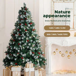 Santaco Christmas Trees Snow Flocked Pine Cones Decoration Stand 1.8 M