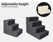 Pawz Pet Ramp Memory Foam Dog Steps Stairs Portable Cat Foldable Ladder For Bed