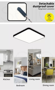 Emitto Ultra-Thin 5CM LED Ceiling Down Light Surface Mount Living Room Black 18W