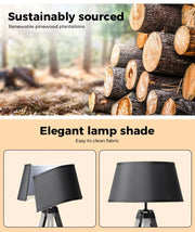 Emitto Floor Lamp Morden Reading Light Adjustable Tripod Stand Removable Shade