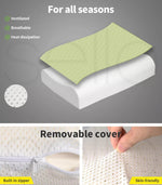 Dreamz 2x Natural Latex Pillow Removable Cover Memory Down Luxurious B-shape