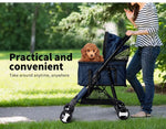Pawz Large Pet Stroller Dog Cat Carrier Travel Pushchair Foldable Pram 4 Wheels