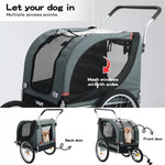Pawz Pet Bike Trailer Foldable Pet Stroller 3-IN-1 Outdoor Cycling Sunroof