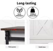 Levede TV Cabinet Entertainment Unit Stand Wooden Table Sliding Barn Door 150CM