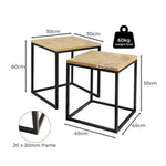Levede Nesting Side Table Set of 2 Bedside Sofa Square End Tables Coffee Office