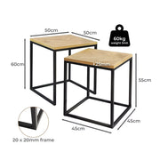 Levede Nesting Side Table Set of 2 Bedside Sofa Square End Tables Coffee Office
