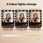Levede Dressing Table Stool Set Makeup Mirror Vanity Storage Desk LED Bulbs