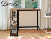 Levede High Bar Table Pub Industrial Storage Shelf Rustic Brown Kitchen 110X60CM