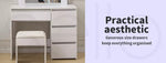 Levede Dressing Table Vanity Set Stool Makeup LEDs Mirror Jewellery Organizer