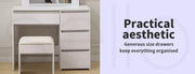 Levede Dressing Table Vanity Set Stool Makeup LEDs Mirror Jewellery Organizer