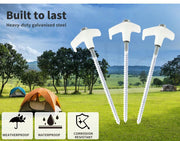 Mountview Screw Tent Pegs Heavy Duty Steel 15x Camping Ground Stake Glow Case