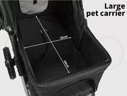 Pawz Pet Stroller Pram Dog Carrier Trailer Strollers 3 Wheels Foldable Large