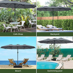 Centra Patio Umbrella Outdoor Base Stand Double-Sided Garden Pool Sun Block 4.5M