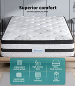 Dreamz Mattress Queen Double King Single Bed Top Pocket Spring Firm Foam.