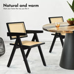 Levede 1x Armchair Dining Chair Wicker Wooden Chairs Rattan Accent Lounge Seat