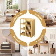 Levede Bamboo Shoe Storage Cabinet Laundry Organizer Cupboard Freestanding