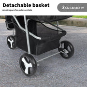 Pawz Pet Stroller Dog Cat Cage Carrier Travel Pushchair Foldable Pram 3 Wheels