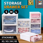 Storage Drawers Clothes Organiser Box Large Plastic Stackable Wardrobe Container