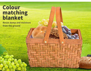 Picnic Basket Deluxe Willow Baskets Outdoor Gift Storage Person Carry Foldable