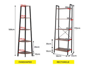 Levede Bookshelf Industrial Ladder Shelf Wooden Storage Display Rack 5 Tier