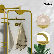Yezi Bathroom Mirror Cabinet 360° Swivel Wall Mirrors Double-side Gold Rectangle