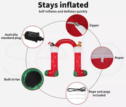 Santaco Christmas Inflatable Decor Stocking Arch 3M LED Lights Xmas Party Santa
