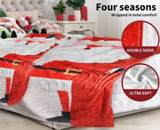 Santaco Throw Blanket Xmas Double Sided Warm Fleece Decor Christmas