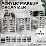 Acrylic Makeup Organizer Cosmetic Storage Box Jewelry Holder Display Drawer