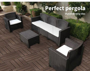 Marlow x10 Floor Tiles Plastic Decking Garden Indoor Outdoor Backyard Home Decor