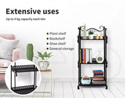 Levede Plant Stand 3 Tiers Outdoor Indoor Metal Flower Pots Rack Garden Shelf