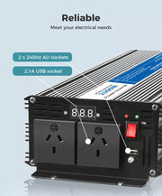 Safetex Pure Sine Wave Power Inverter 12V/240V 2000/4000W Caravan Boat Car USB