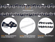Traderight Chainsaw Chain Blade Saw Replace Semi Chisel 12