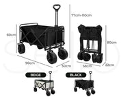 Lambu Garden Camping Trolley Outdoor Garden Wagon Cart Folding Heavy Duty Large