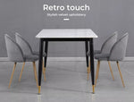 Levede 2x Dining Chairs French Provincial Kitchen Cafe Lounge Upholstered  Black