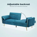Levede Sofa Bed Convertible Lounge Futon Armrest Couch Velvet 3-Seater Recliner