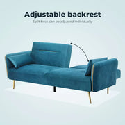 Levede Sofa Bed Convertible Lounge Futon Armrest Couch Velvet 3-Seater Recliner