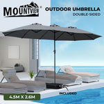 Centra Patio Umbrella Outdoor Base Stand Double-Sided Garden Pool Sun Block 4.5M