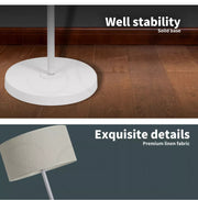 Emitto Modern LED Floor Lamp Stand Reading Light Home Decor Indoor Linen Fabric